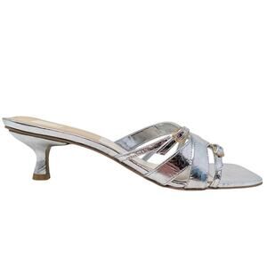 Dolce Vita Bryant Silver Distressed Leather Heels Sandals Size 11